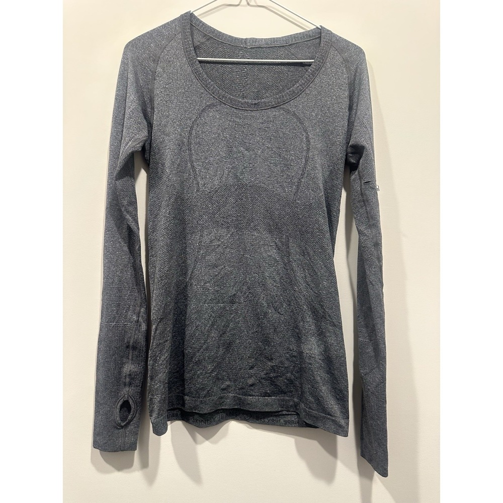 Lululemon Women's Long Sleeve Swiftly Tee Gray 6 Hole In Sleeve
